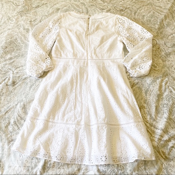 BANANA REPUBLIC Vneck Eyelet Dress White 10 NWOT - Picture 9 of 9
